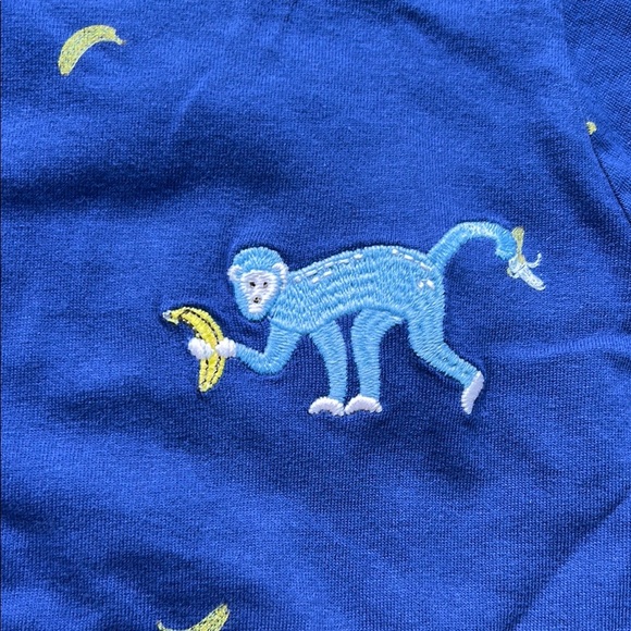 Mini Boden Blue and Yellow Short Sleeve Tee with Dinosaur Print - Picture 3 of 4